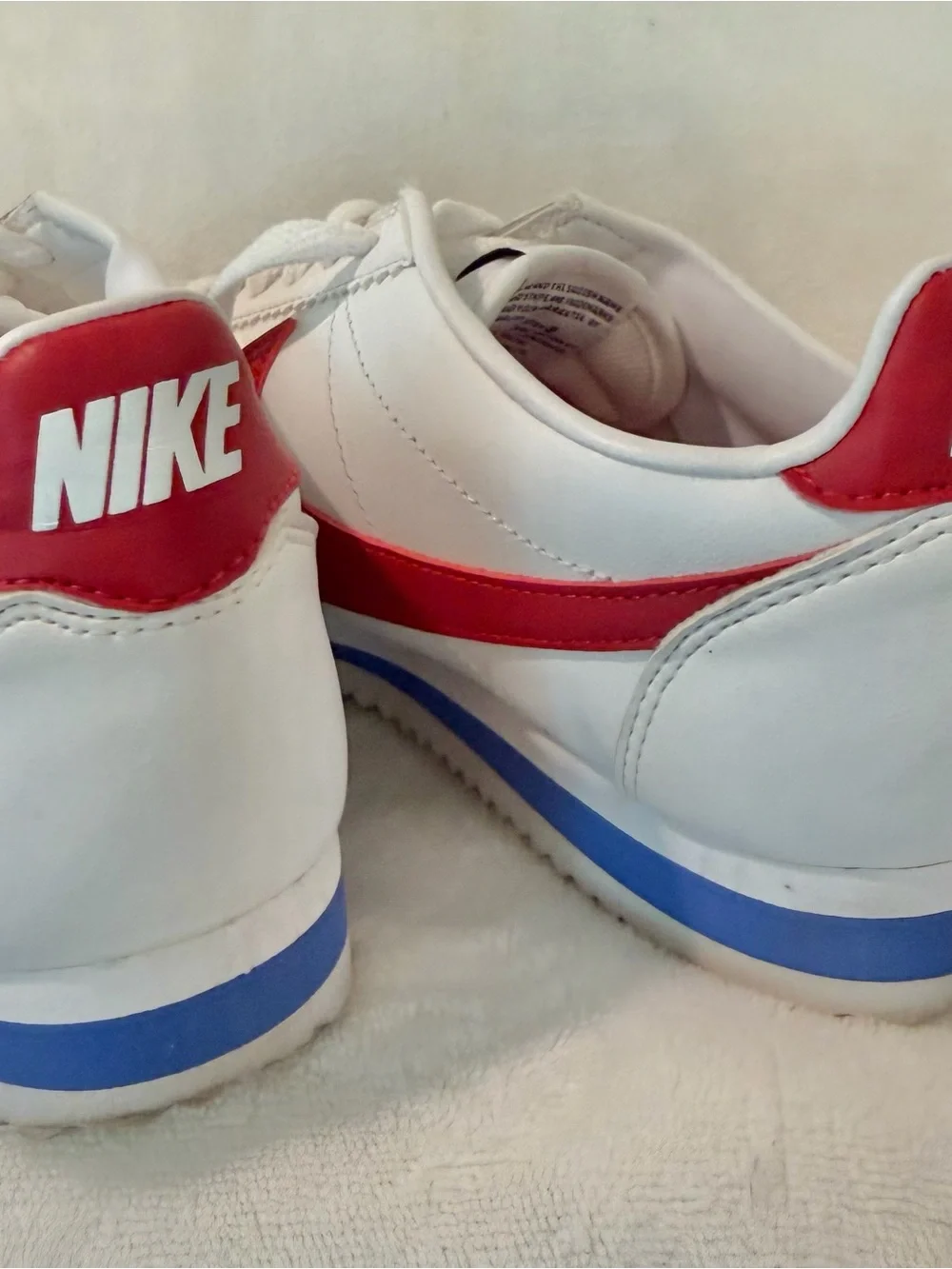 Nike White Red Blue Classic Cortez-Style Athletic Shoes - Forest Gump